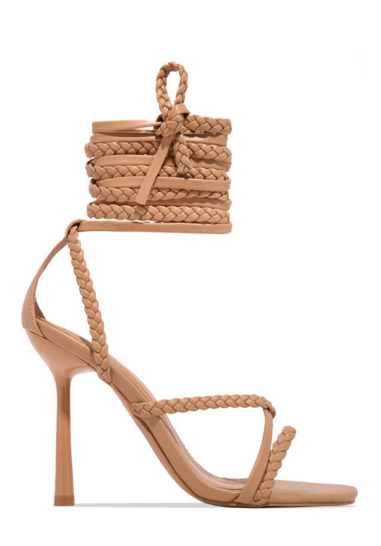 Sunset Lace Up Heels (NUDE)