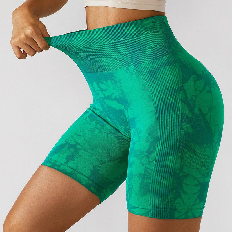 Marble Scrunch Shorts (BRIGHT GREEN)