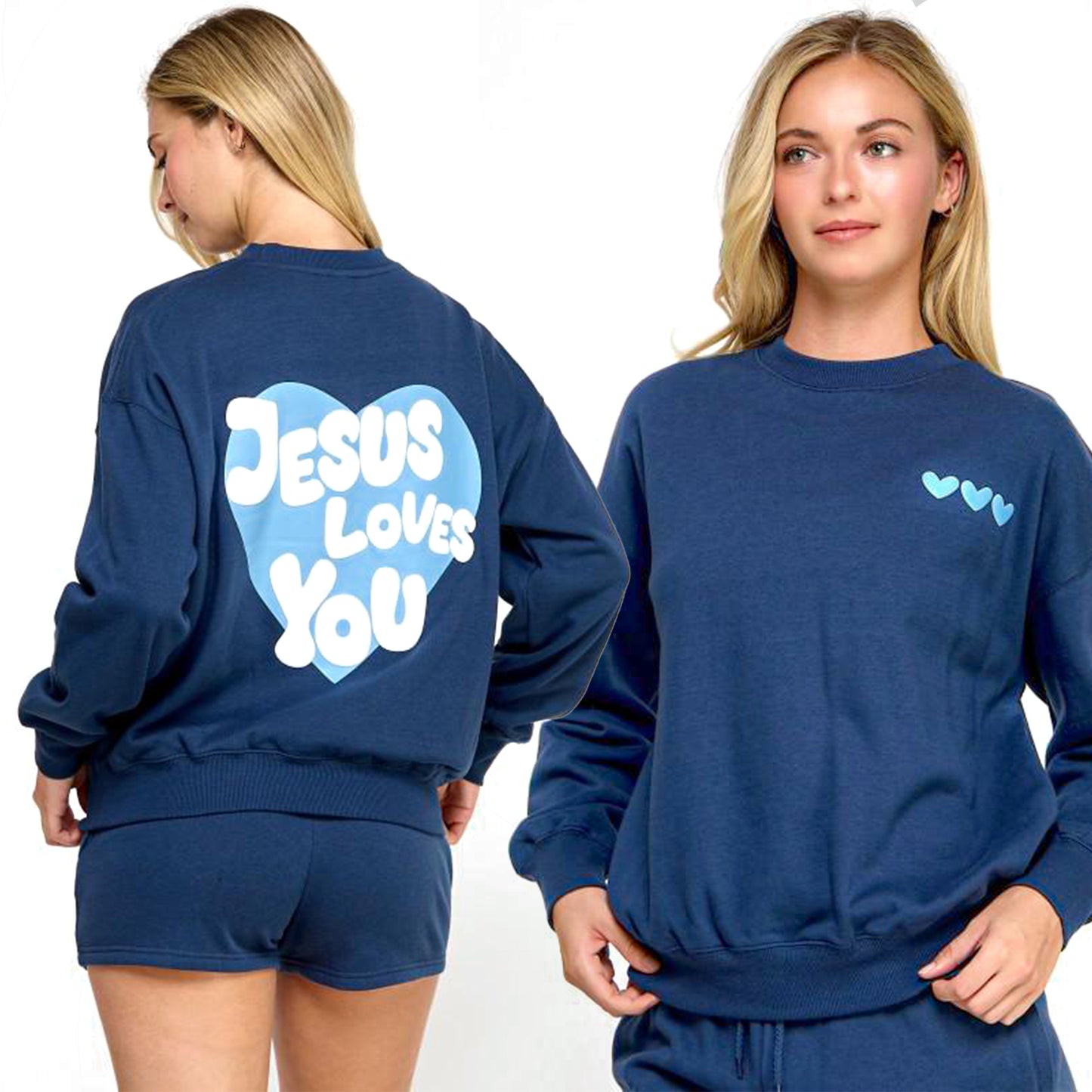 Jesus Loves You Crewneck (Navy Blue)