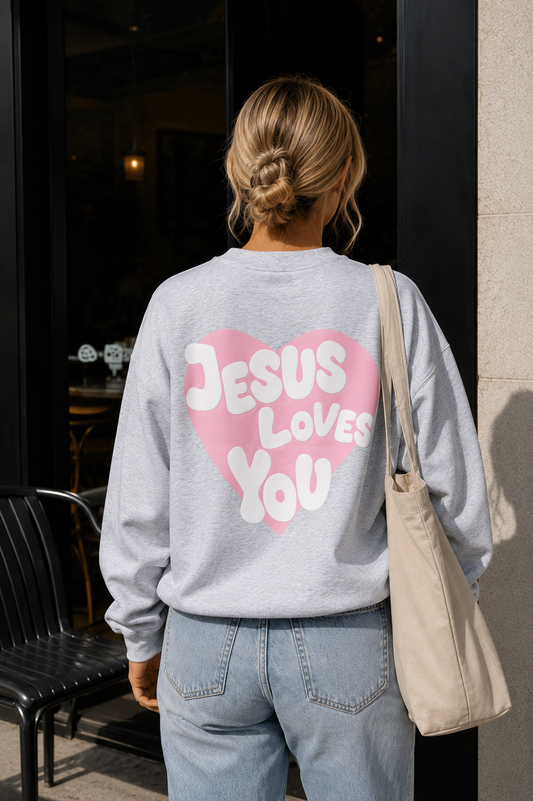 Jesus Loves You Crewneck (Grey)