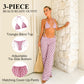 3 Piece Polka Dot Bikini & Sheer Pants Set