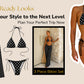 3 Piece Polka Dot Bikini & Sheer Pants Set