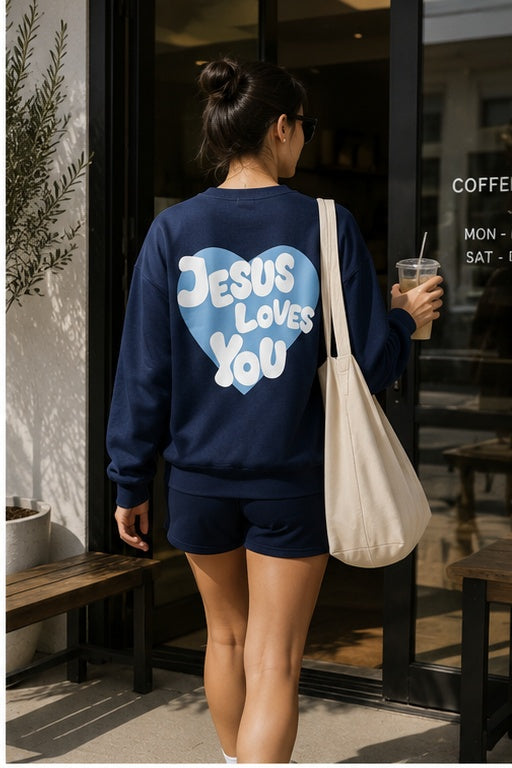 Jesus Loves You Crewneck (Navy Blue)