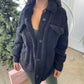 Cozy Feels Teddy Shacket (BLACK)