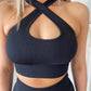 On Track Ribbed Halter Top (BLACK)